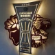 Custom LED Φωτιστικό τοίχου OLYMPIACOS BC EUROLEAGUE WINNERS - Χειροποίητο Φωτιστικό Από Ξύλο 50x50cm