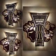 Custom LED Φωτιστικό τοίχου OLYMPIACOS BC EUROLEAGUE WINNERS - Χειροποίητο Φωτιστικό Από Ξύλο 50x50cm
