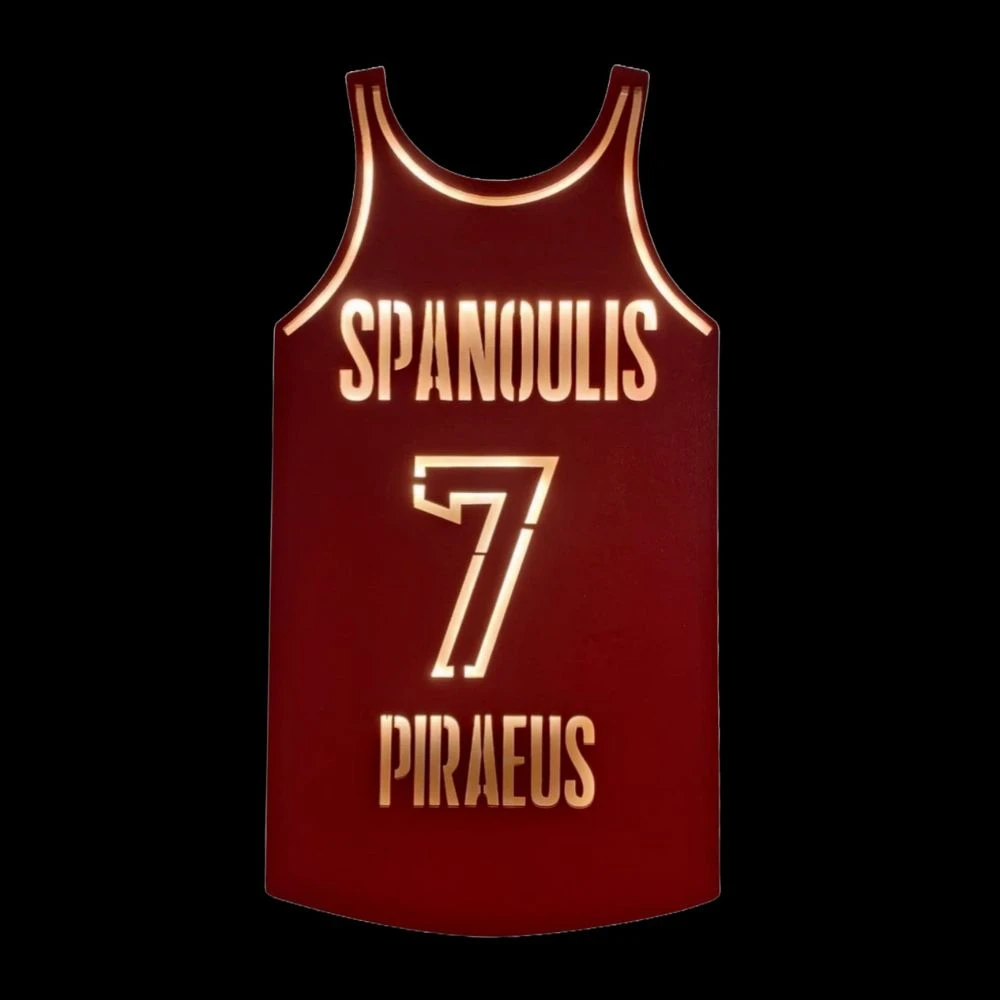 Custom LED Laser Cut Φωτιστικό τοίχου φανέλα ΣΠΑΝΟΥΛΗΣ - Χειροποίητο Φωτιστικό Από Ξύλο 31×3×60cm