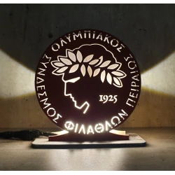 Custom LED Ξύλινο επιτραπέζιο φωτιστικό ομάδας - Χειροποίητο Φωτιστικό Από Ξύλο 13×18 cm