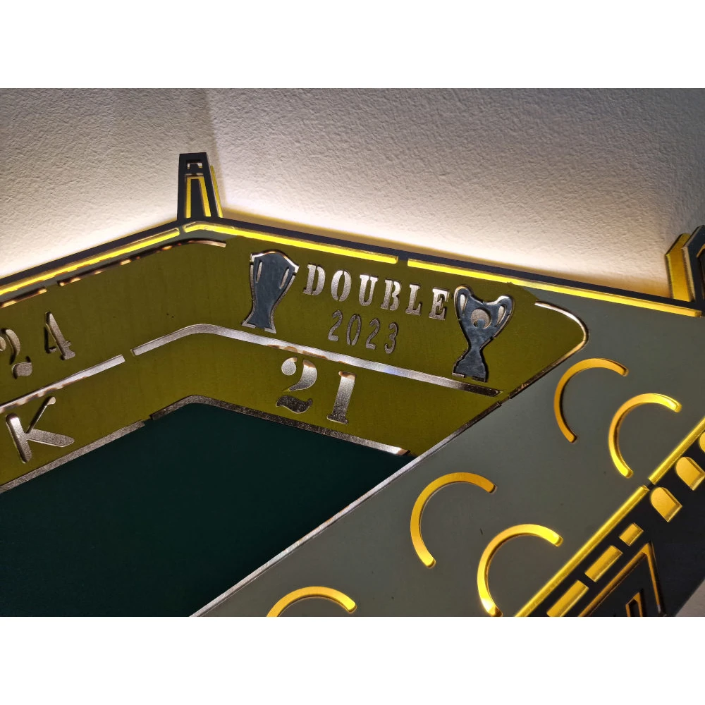 Custom LED Φωτιστικό τοίχου γήπεδο Αγιά Σοφιά με το Νταμπλ - Χειροποίητο Φωτιστικό Από Ξύλο 60x40 cm