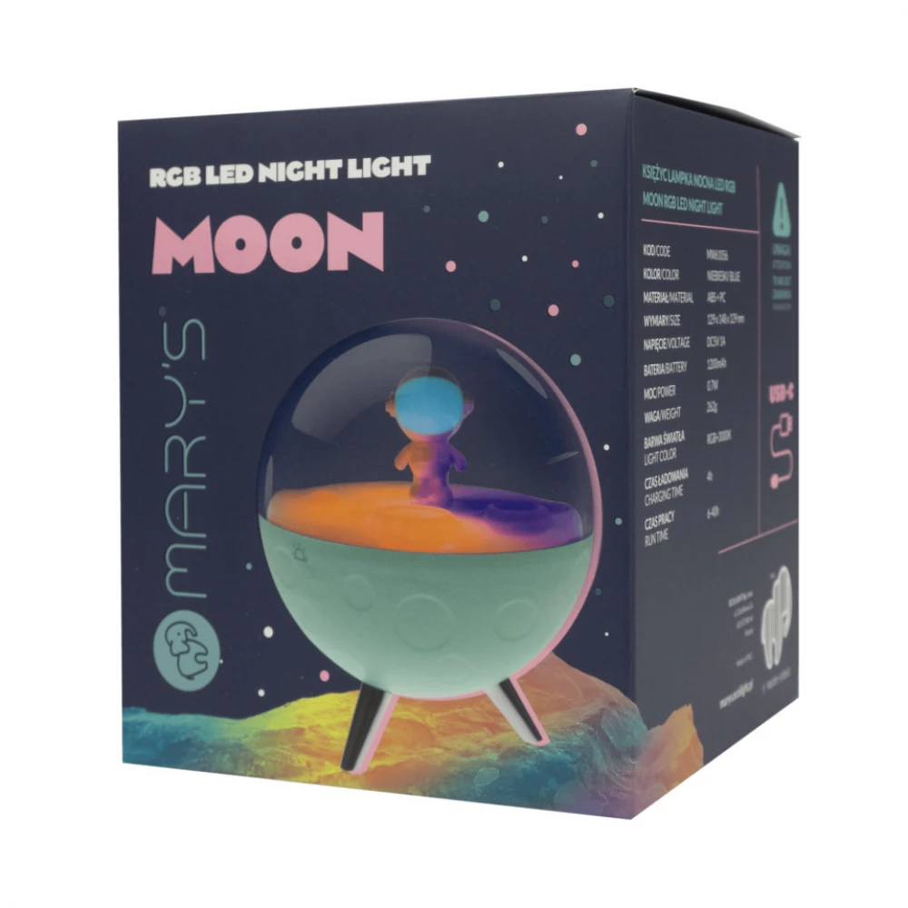 Παιδικό Φωτιστικό Νυκτός Φεγγάρι με Αστροναύτη Μπλε