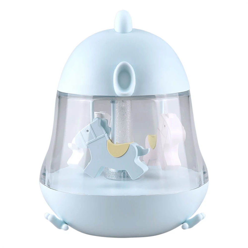 Παιδικό Φωτιστικό Νυκτός Μουσικό Κουτί Καρουζέλ με Αλογάκια Μπλε