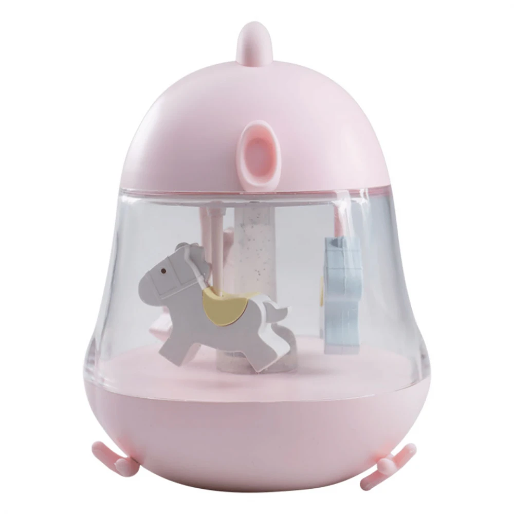 Παιδικό Φωτιστικό Νυκτός Μουσικό Κουτί Καρουζέλ με Αλογάκια Ροζ