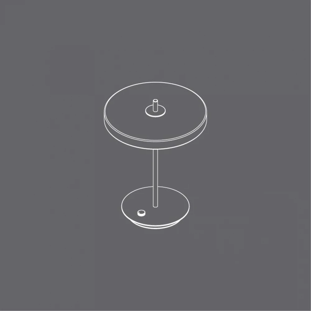 LED Πορτατίφ Asteria Table Pearl Black/Black Stem 13W Φ31cm Dimmable by UMAGE