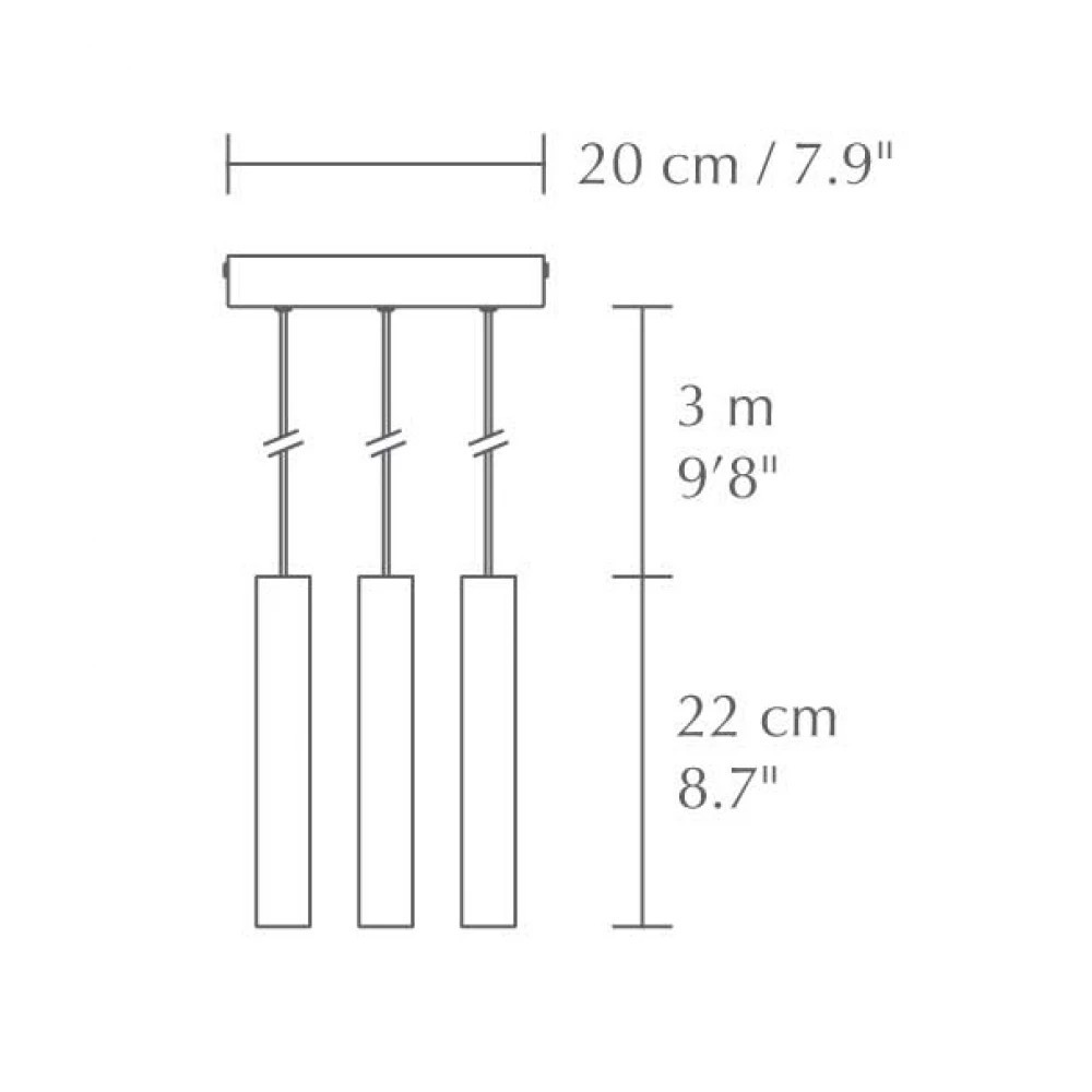 LED Κρεμαστό Φωτιστικό Τρίφωτο Από Ξύλο Δρυς Φυσικό  - OAK 3x2W Chimes Cluster 3 by UMAGE