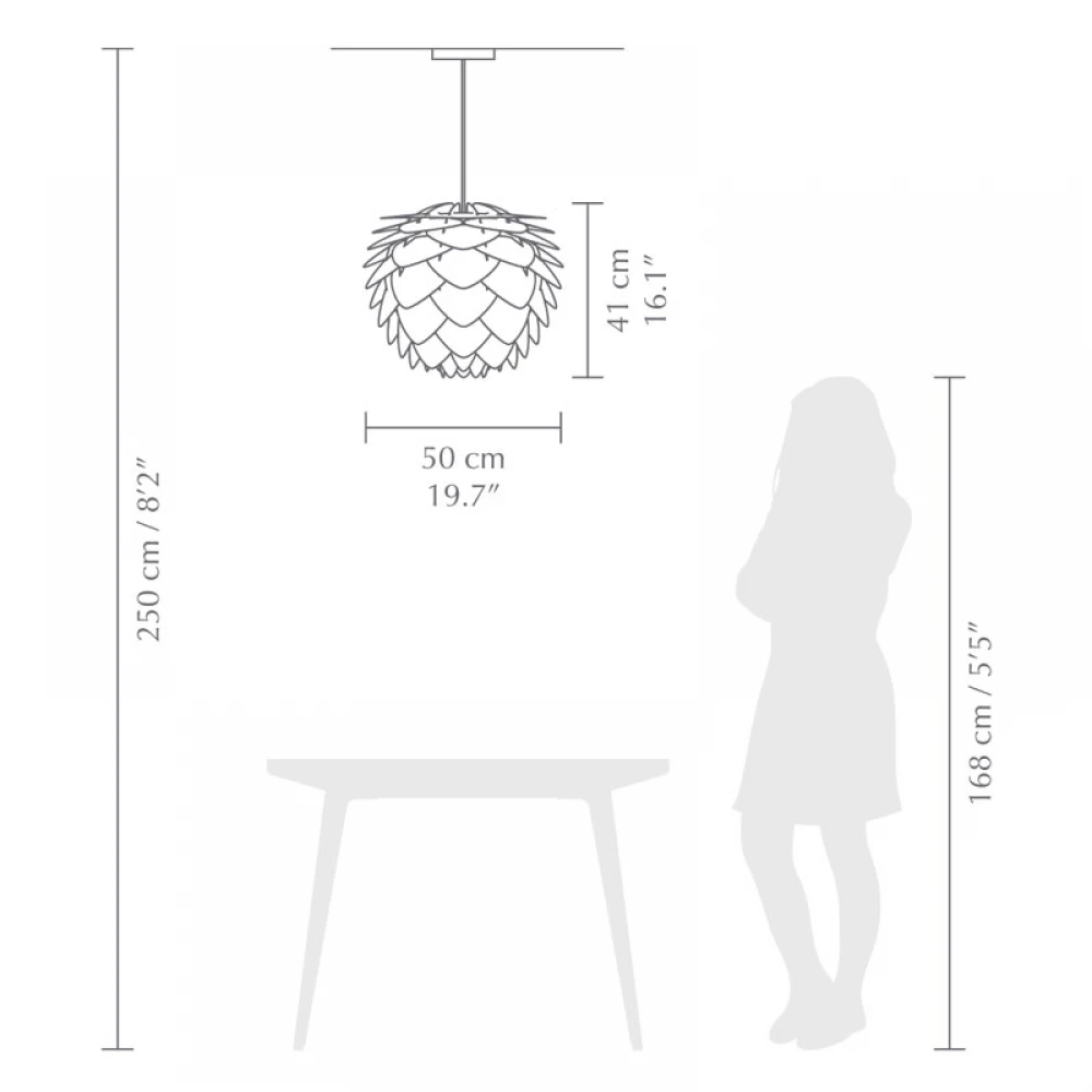 Κουκουνάρα Silvia Medium Black Φ50 by UMAGE