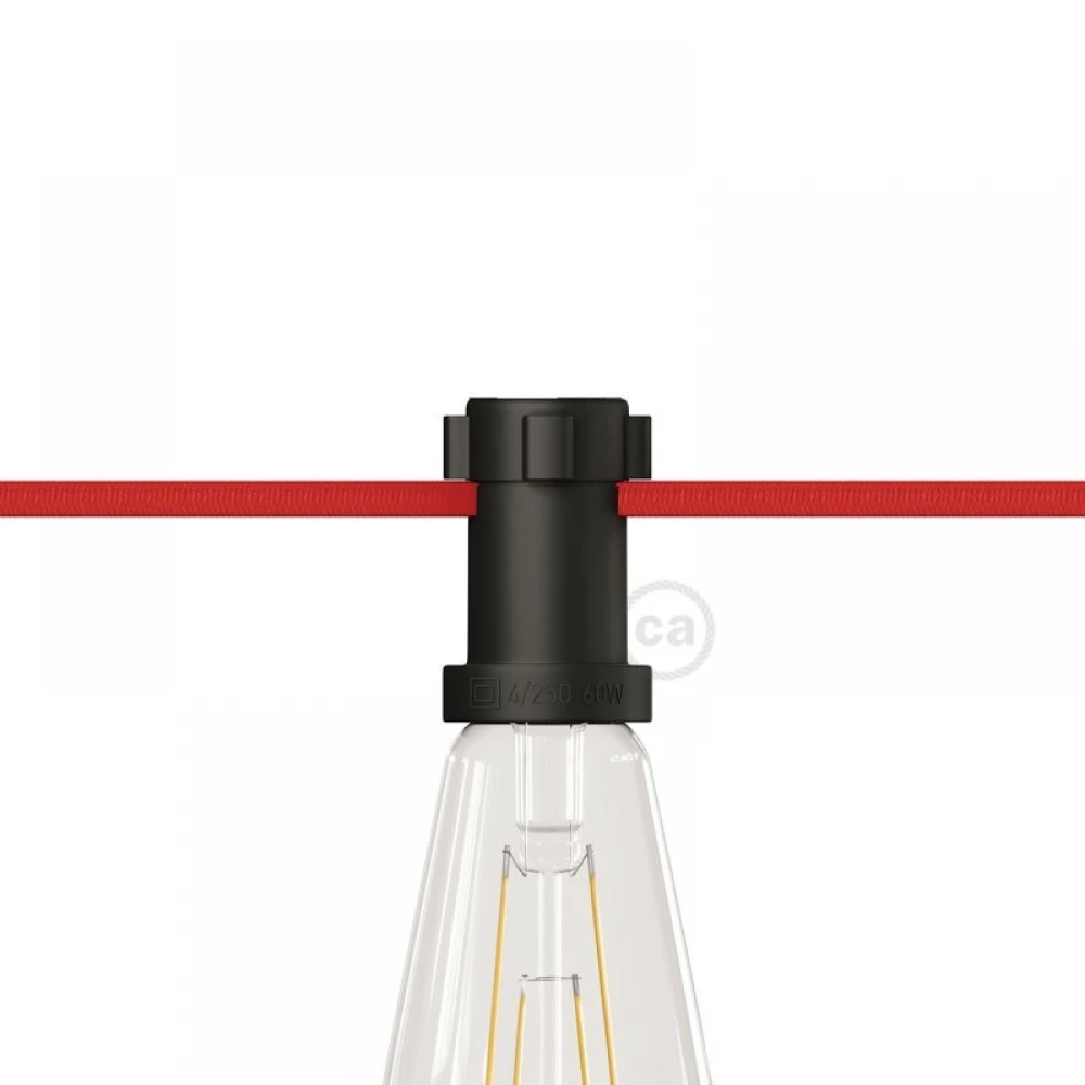 Ντουί Θερμοπλαστικό Ε27 Μαύρο για Γιρλάντα Creative Cables Italy