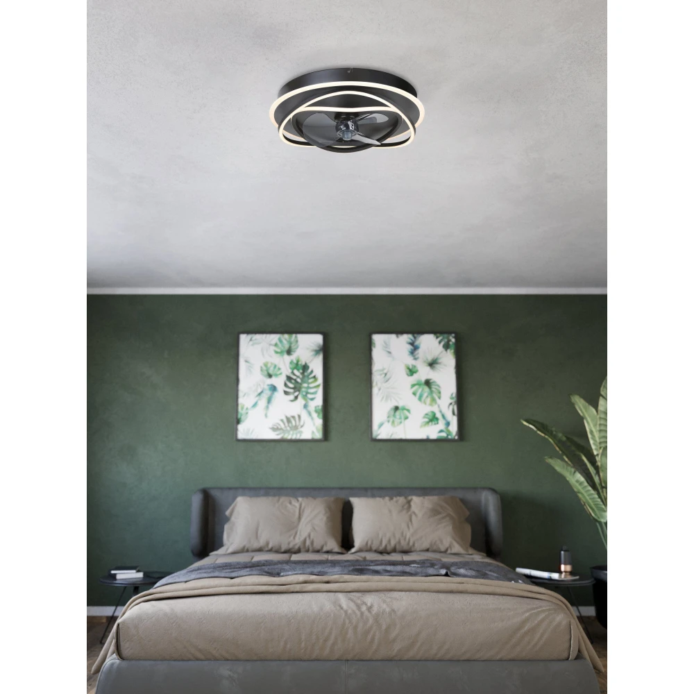 Ανεμιστήρας Οροφής Με Φως LED-CCT-AC ΜΑΥΡΟ NAMORI - Eglo