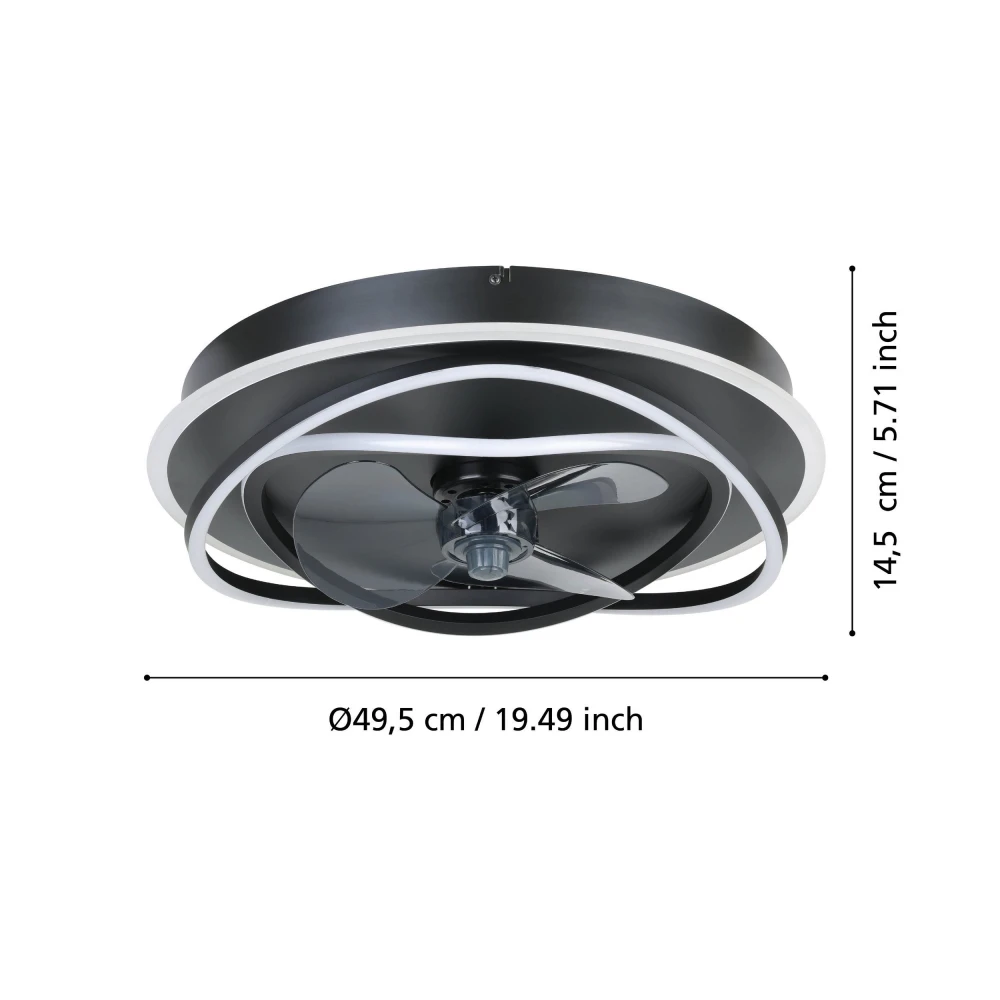 Ανεμιστήρας Οροφής Με Φως LED-CCT-AC ΜΑΥΡΟ NAMORI - Eglo