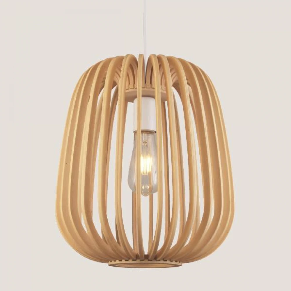 ΦΩΤΙΣΤΙΚΟ ΚΡΕΜΑΣΤΟ ΜΟΝΟΦΩΤΟ Ε27 Φ310X370 ΞΥΛΙΝΟ - EUROLAMP