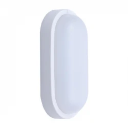 Φωτιστικό Τοίχου Οβάλ LED Σε Θερμό Λευκό 12W 205X105X54 IP54 Λευκό PLUS - Eurolamp