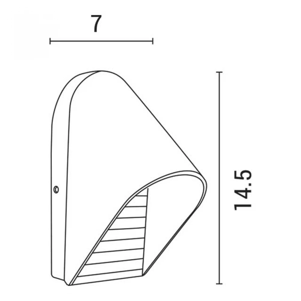 ΑΠΛΙΚΑ ΤΟΙΧΟΥ ΑΛΟΥΜΙΝΙΟΥ 5W 145Lm 3000K 145x70x95mm IP54 ΜΑΥΡΗ  ARTE ILLUMINA