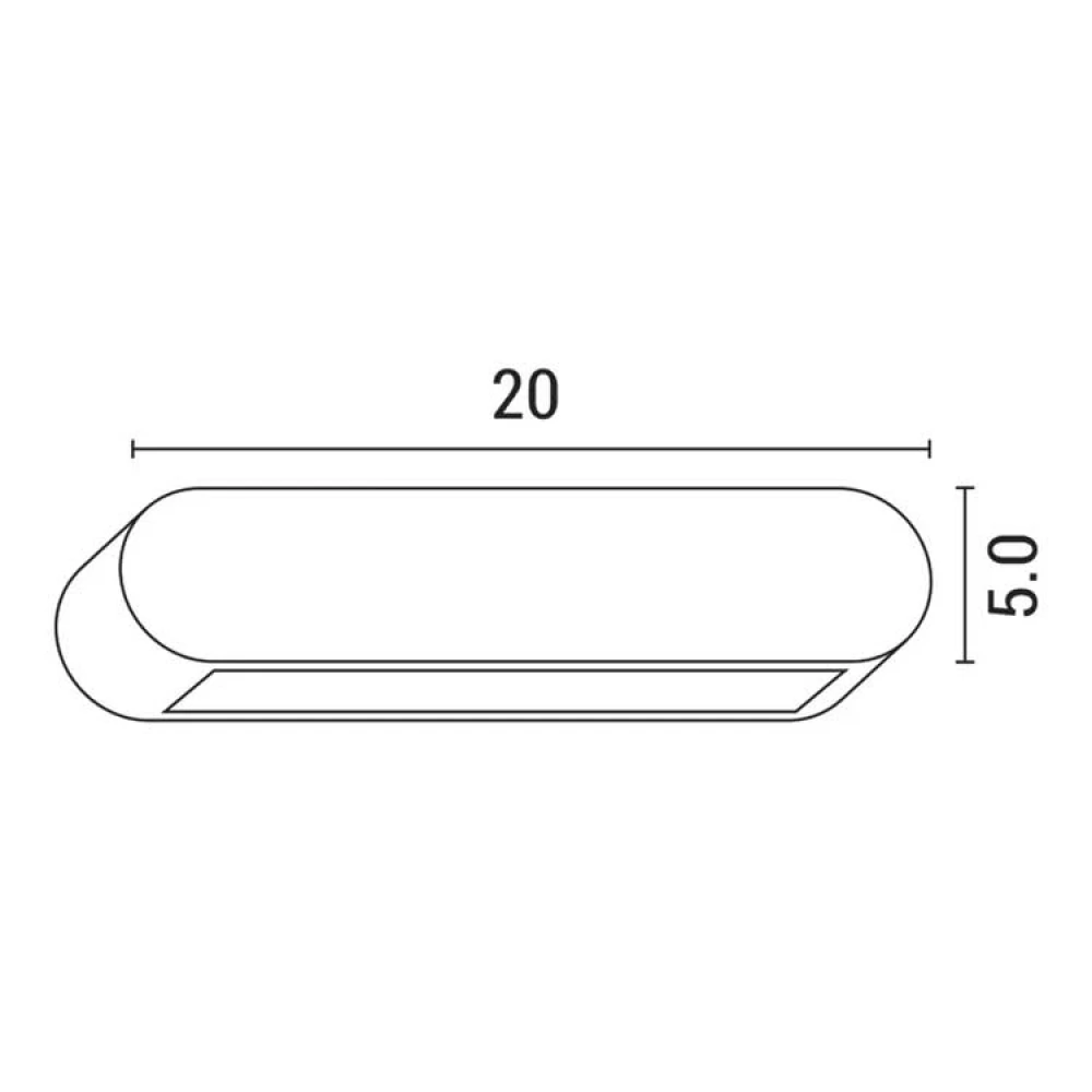 ΑΠΛΙΚΑ ΤΟΙΧΟΥ ΑΛΟΥΜΙΝΙΟΥ 12W 414Lm 3000K 200x50x80mm IP54 ΜΑΥΡΗ ARTE ILLUMINA