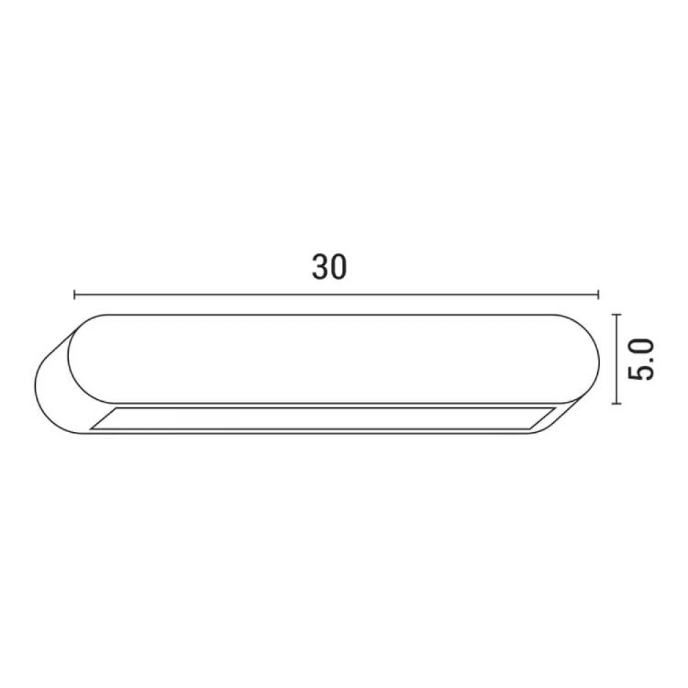ΑΠΛΙΚΑ ΤΟΙΧΟΥ ΑΛΟΥΜΙΝΙΟΥ 24W 828Lm 3000K 300x50x80mm IP54 ΜΑΥΡΗ ARTE ILLUMINA