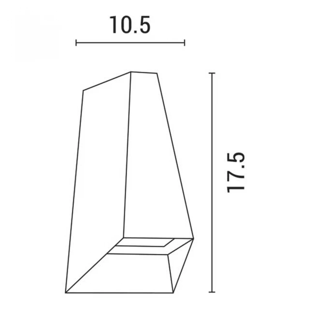 ΑΠΛΙΚΑ ΤΟΙΧΟΥ ΑΛΟΥΜΙΝΙΟΥ UP -DOWN 6W 156Lm 3000K 105x175x60mm IP54 ΜΑΥΡΗ ARTE ILLUMINA