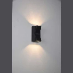ΑΠΛΙΚΑ ΤΟΙΧΟΥ ΑΛΟΥΜΙΝΙΟΥ UP -DOWN 6W 444Lm 3000K 142x80x65mm IP54 ΜΑΥΡΗ ARTE ILLUMINA