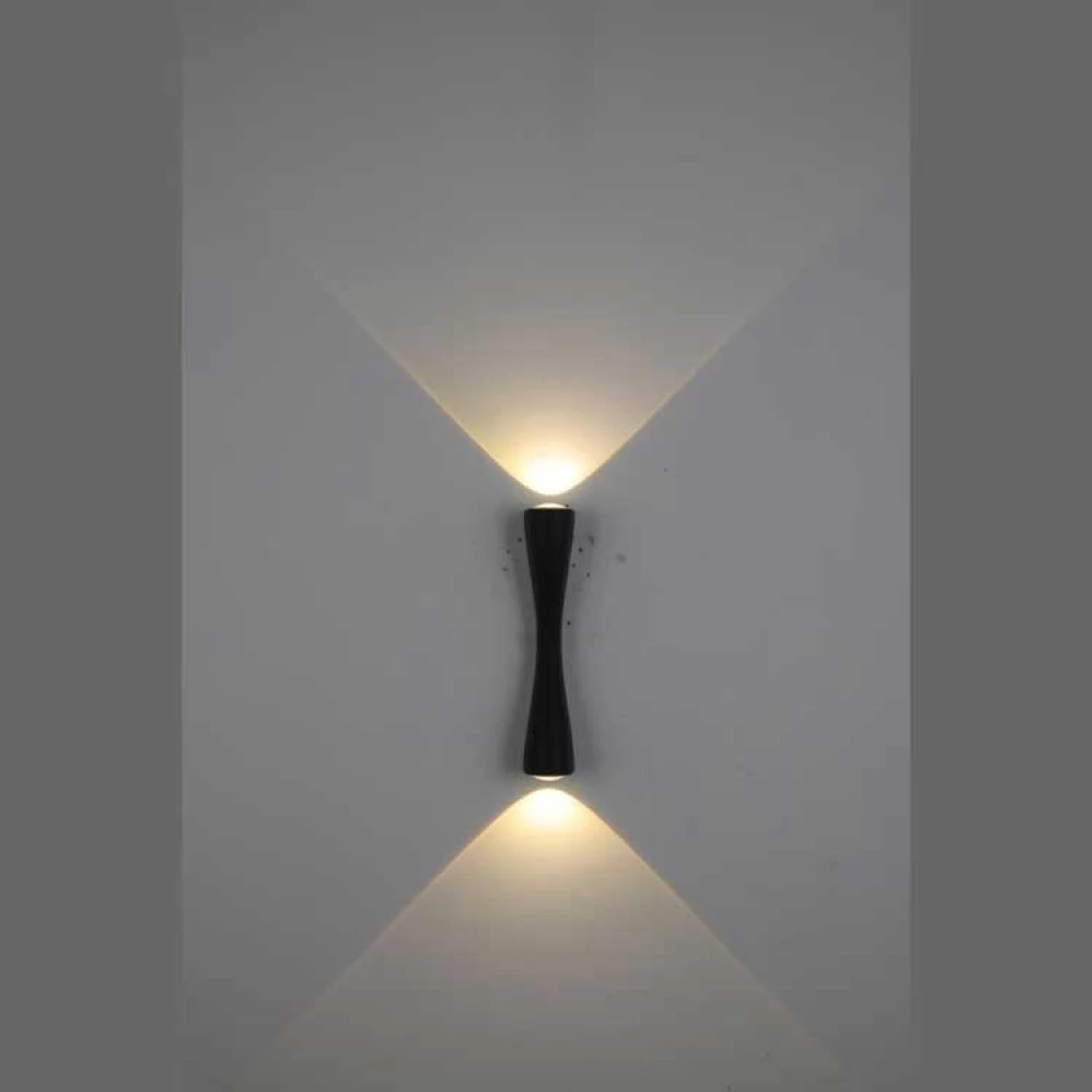 ΑΠΛΙΚΑ ΤΟΙΧΟΥ ΑΛΟΥΜΙΝΙΟΥ UP -DOWN 6W 480Lm 3000K 240x60x55mm IP54 ΜΑΥΡΗ ARTE ILLUMINA