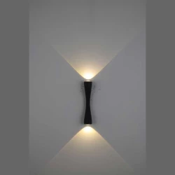 ΑΠΛΙΚΑ ΤΟΙΧΟΥ ΑΛΟΥΜΙΝΙΟΥ UP -DOWN 6W 480Lm 3000K 240x60x55mm IP54 ΜΑΥΡΗ ARTE ILLUMINA