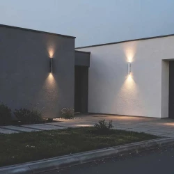 ΑΠΛΙΚΑ ΤΟΙΧΟΥ UP-DOWN ΠΛΑΣΤΙΚΗ LED 2x5W 203Lm 3000K 40x73x300mm IP44 ΜΑΥΡΗ ARTE ILLUMINA