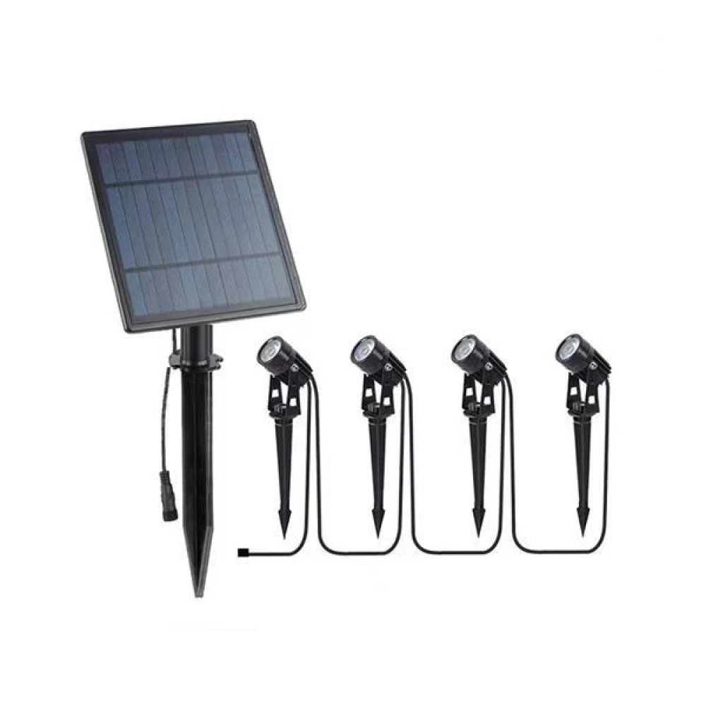 ΣΠΟΤ ΚΗΠΟΥ ΜΕ ΗΛΙΑΚΟ PANEL ΚΑΡΦΩΤΟ 4 ΤΕΜΑΧΙΩΝ 1.5W, RGB IP44 EUROLAMP
