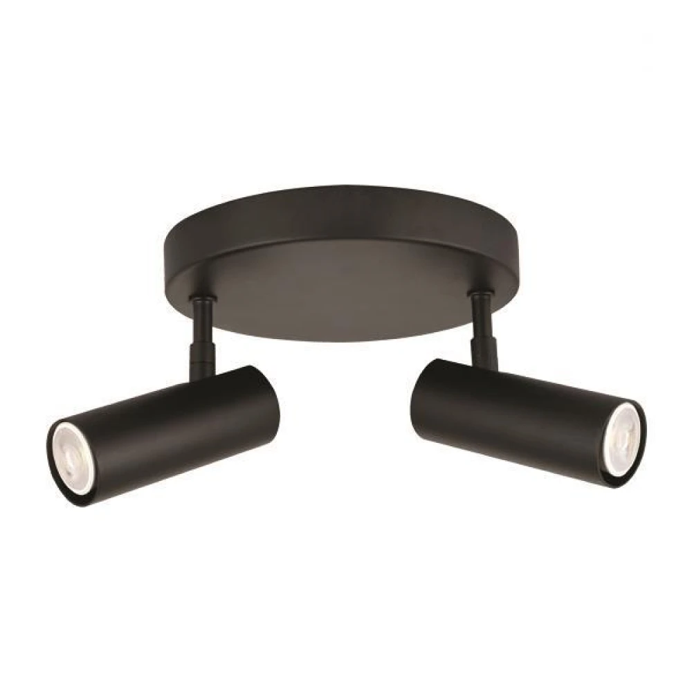 ΣΠΟΤ ΟΡΟΦΗΣ ΡΟΖΕΤΑ ΔΙΠΛΗ GU10 SLIM ΜΑΥΡΗ - Eurolamp