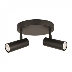 ΣΠΟΤ ΟΡΟΦΗΣ ΡΟΖΕΤΑ ΔΙΠΛΗ GU10 SLIM ΜΑΥΡΗ - Eurolamp