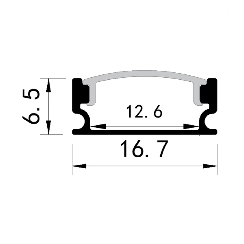 ΠΡΟΦΙΛ ΕΞΩΤΕΡΙΚΟ 2000*16,7*6.5 90° PLUS EUROLAMP