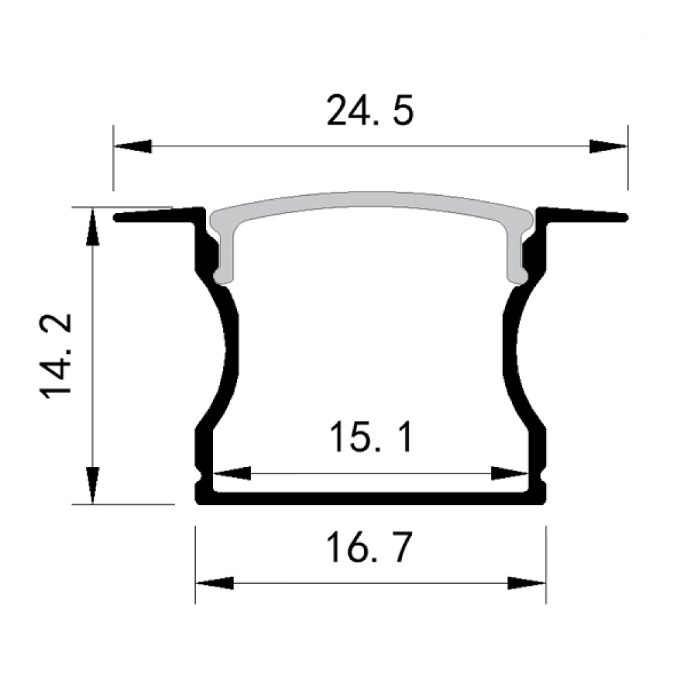 ΠΡΟΦΙΛ ΧΩΝΕΥΤΟ 2000*16,7*14.2 45° PLUS EUROLAMP
