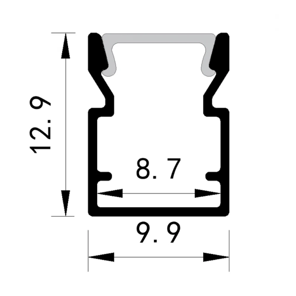ΠΡΟΦΙΛ ΕΞΩΤΕΡΙΚΟ 2000*9,9*12.9 45° PLUS EUROLAMP