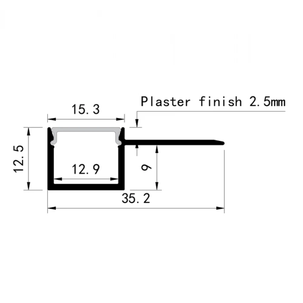 ΠΡΟΦΙΛ ΧΩΝΕΥΤΟ ΓΥΨΟΣΑΝΙΔΑΣ 2000*15,3*12,5 PLUS EUROLAMP