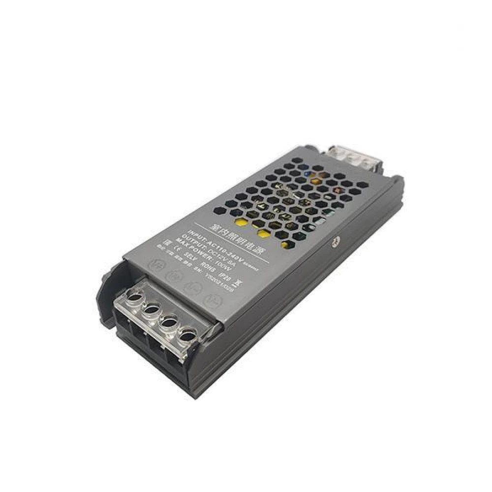 ΤΡΟΦΟΔΟΤΙΚΟ ΜΕΤΑΛΛΙΚΟ SLIM 12V DC 100W IP20 EUROLAMP