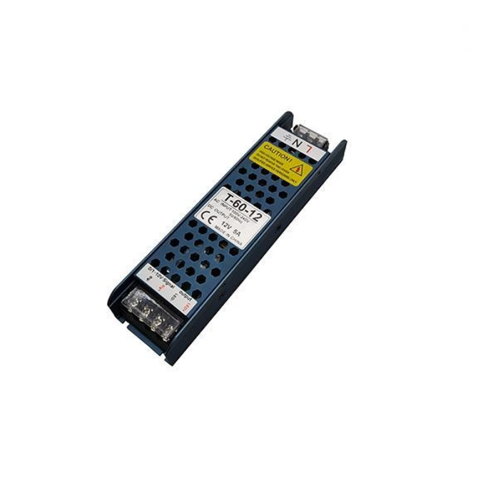 ΤΡΟΦΟΔΟΤΙΚΟ ΜΕΤΑΛΛΙΚΟ SLIM 12V DC DIMMING (1-10V) 60W IP20 EUROLAMP