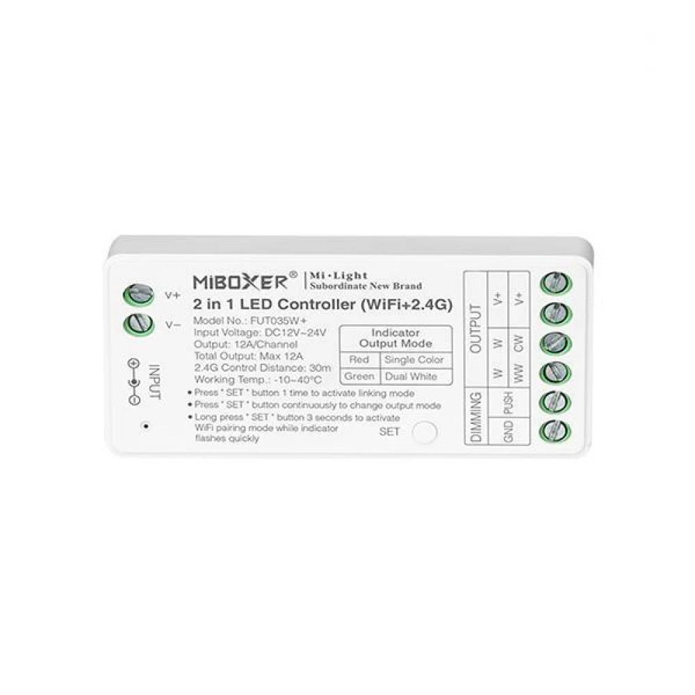 ΑΣΥΡΜΑΤΟ RF Wifi CONTROLLER DIMMER 12A DC 12V/122W 24V/288W EUROLAMP
