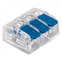 ΚΛΕΜΜΑ SL-413 3 ΘΕΣΕΩΝ ΜΕ ΥΠΟΔΟΧΗ 0,20-4mm 32Α 400V ΜΠΛΕ EUROLAMP