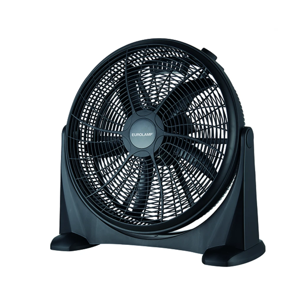 Ανεμιστήρας Δαπέδου Box Fan Στρογγυλλός Φ50 90W Σε Μαύρο Χρώμα 230V Eurolamp