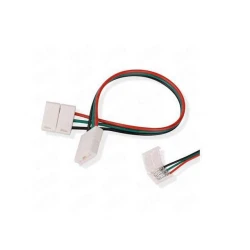 Φις LED Connector Με Καλώδιο 4 Επαφών RGB 5050 (7,2-14,4W) 12V/24V DC Eurolamp