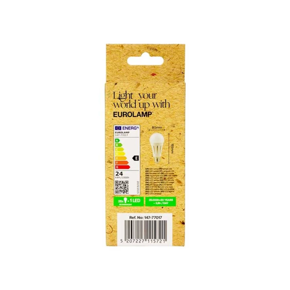 ΛΑΜΠΑ LED ΚΟΙΝΗ 24W 2800lm Ε27 4000K 175-250V EUROLAMP