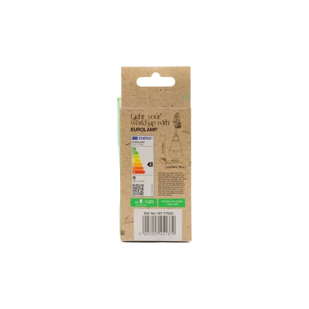 ΛΑΜΠΑ LED ΚΟΙΝΗ 9W 1000lm 4000K 220-240V ΜΕ ΚΛΕΜΜΑ EUROLAMP