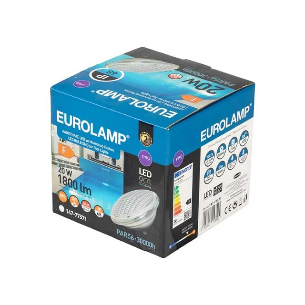ΛΑΜΠΑ LED SMD PAR 56 IP68 20W 1900lm 3000K 12V AC/DC EUROLAMP