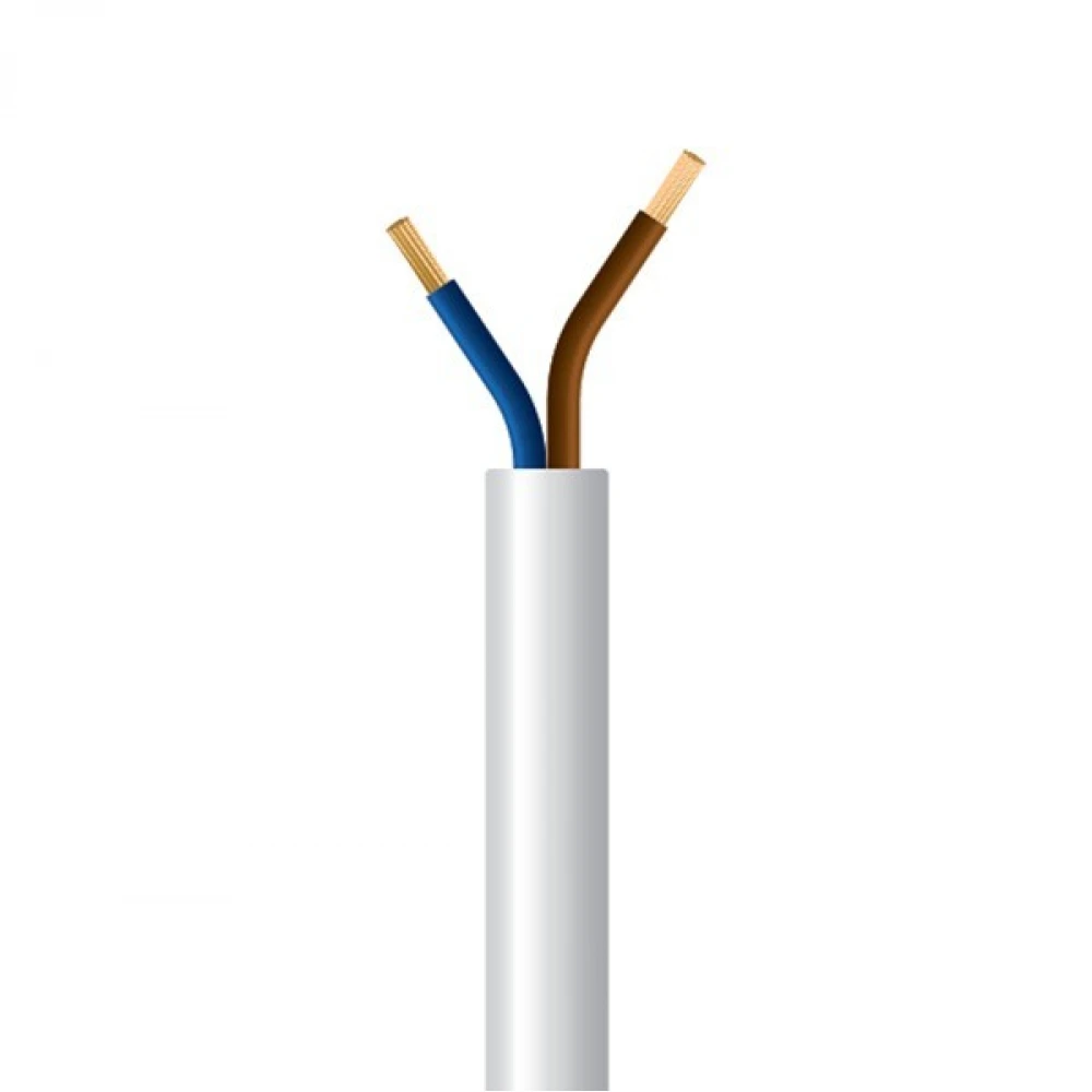 ΚΑΛΩΔΙΟ ΕΥΚΑΜΠΤΟ H05VV-F 2Χ0,75mm2 ΛΕΥΚΟ EUROLAMP