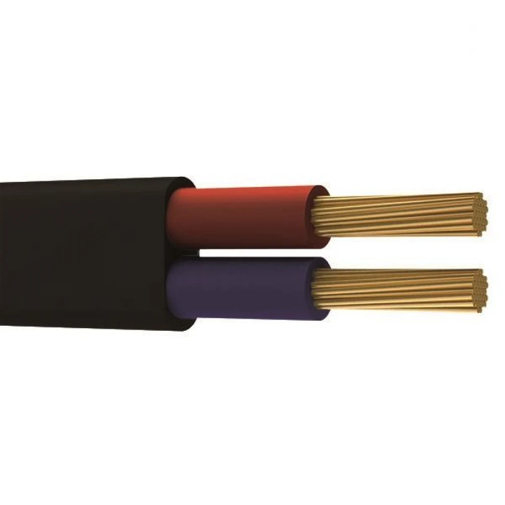 ΚΑΛΩΔΙΟ ΕΥΚΑΜΠΤΟ ΠΛΑΚΕ H03VVH2-F 2X0,75mm2 ΜΑΥΡΟ EUROLAMP