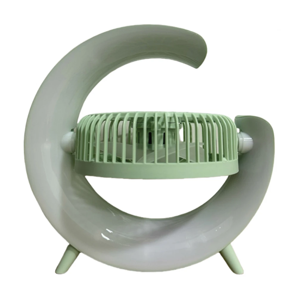 ΑΝΕΜΙΣΤΗΡΑΣ ΕΠΙΤΡΑΠΕΖΙΟΣ ΕΠΑΝΑΦΟΡΤΙΖΟΜΕΝΟΣ 5W Φ14,5 ΜΕ LED ΦΩΣ RGB ΠΡΑΣΙΝΟ ΜΕΝΤΑΣ EUROLAMP