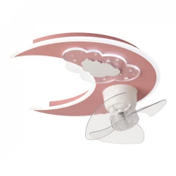 ΑΝΕΜΙΣΤΗΡΑΣ ΟΡΟΦΗΣ ΠΑΙΔΙΚΟΣ ΦΕΓΓΑΡΙ ΡΟΖ 24W ΜΕ LED ΦΩΣ 41W ΚΑΙ ΚΟΝΤΡΟΛ EUROLAMP