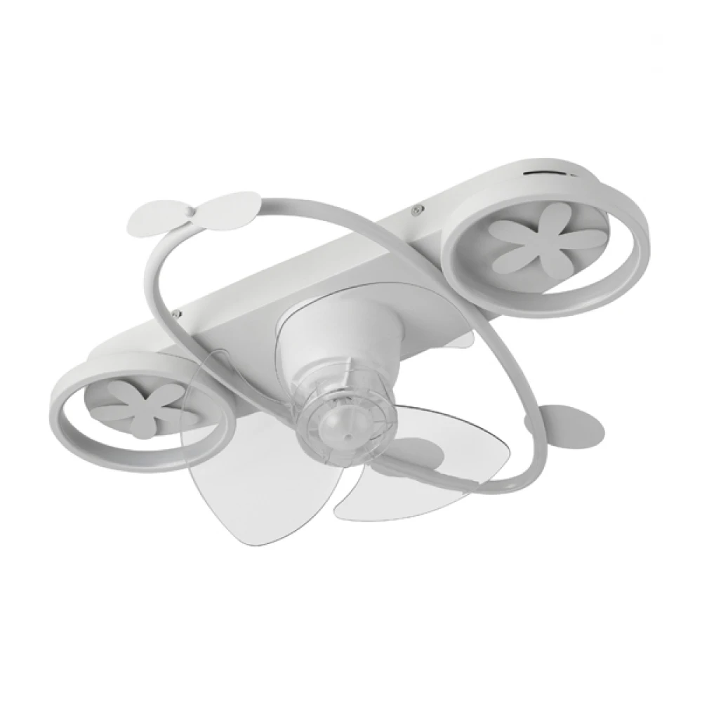 ΑΝΕΜΙΣΤΗΡΑΣ ΟΡΟΦΗΣ ΠΑΙΔΙΚΟΣ ΑΕΡΟΠΛΑΝΟ ΛΕΥΚΟΣ 24W ΜΕ LED ΦΩΣ 46W ΚΑΙ ΚΟΝΤΡΟΛ EUROLAMP