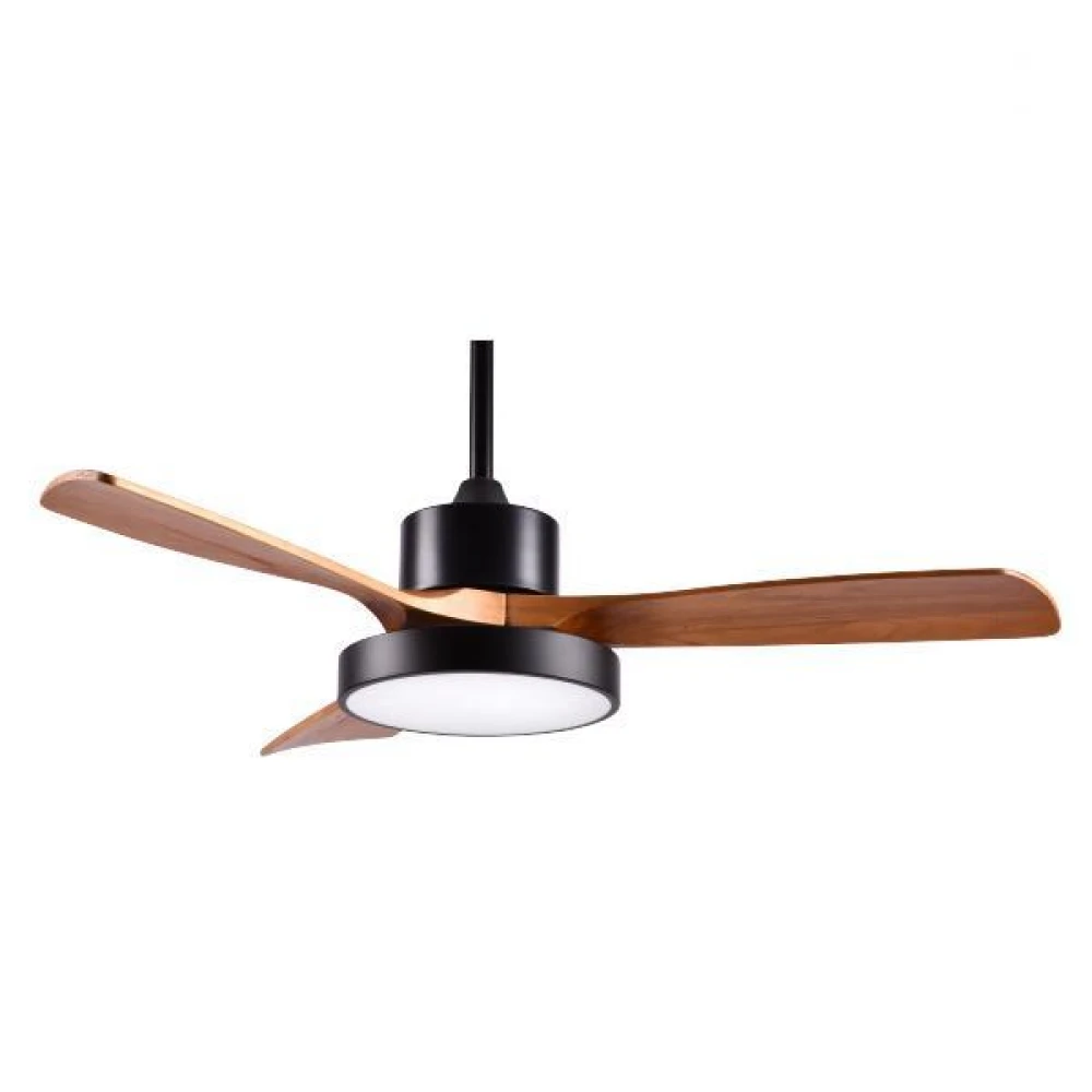 ΑΝΕΜΙΣΤΗΡΑΣ ΟΡΟΦΗΣ ΜΑΥΡΟ ΚΑΙ ΞΥΛΟ ΜΕ LED ΦΩΣ ΚΑΙ ΚΟΝΤΡΟΛ Φ122 DC 35W EUROLAMP