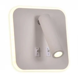 Απλίκα Κρεβατιού Ανάγνωσης "IRIS 2" 11W & 3W LED 3000K Λευκό PRO - Eurolamp