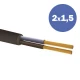 Καλώδιο Ηλεκτρολογικό Εύκαμπτο Μαύρο H05VV-F 2X1,5MM2 EUROLAMP