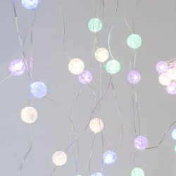 ΚΟΥΡΤΙΝΑ, 140 MINI LED, ΜΕ ΚΡΑΚΕΛΕ ΜΠΑΛΕΣ 1,3cm, 31V, ΜΕ ΜΕΤΑΣΧΗΜΑΤΙΣΤΗ, ΕΠΕΚΤΑΣΗ ΕΩΣ 3, ΑΣΗΜΙ ΚΑΛΩΔΙΟ ΧΑΛΚΟΥ, 4 ΧΡΩΜΑΤΑ LED, 150x100cm, ΠΡΟΕΚΤΑΣΗ ΠΑΡΟΧΗΣ 300cm, IP44