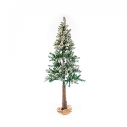 ΕΛΑΤΟ ΧΙΟΝΙΣΜΕΝΟ PVC, ΞΥΛΙΝΗ ΒΑΣΗ ΣΕ ΠΟΥΓΚΙ, 180cm Magic Christmas